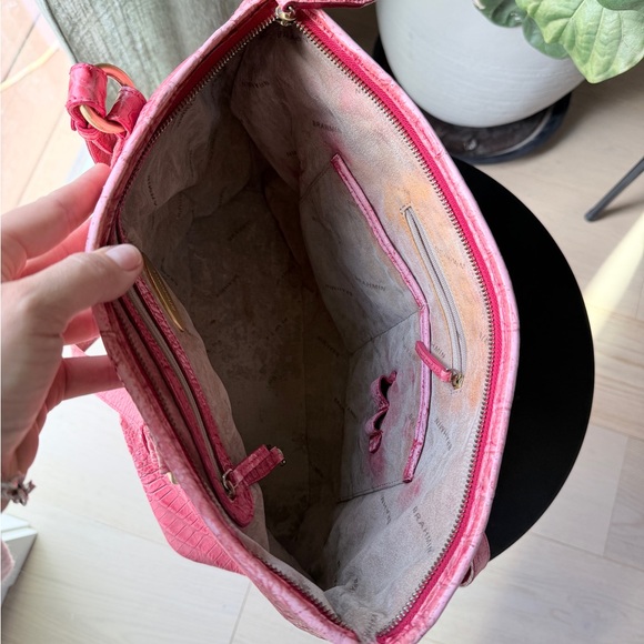 Brahmin Pink Embossed Tote Bag - Picture 7 of 9